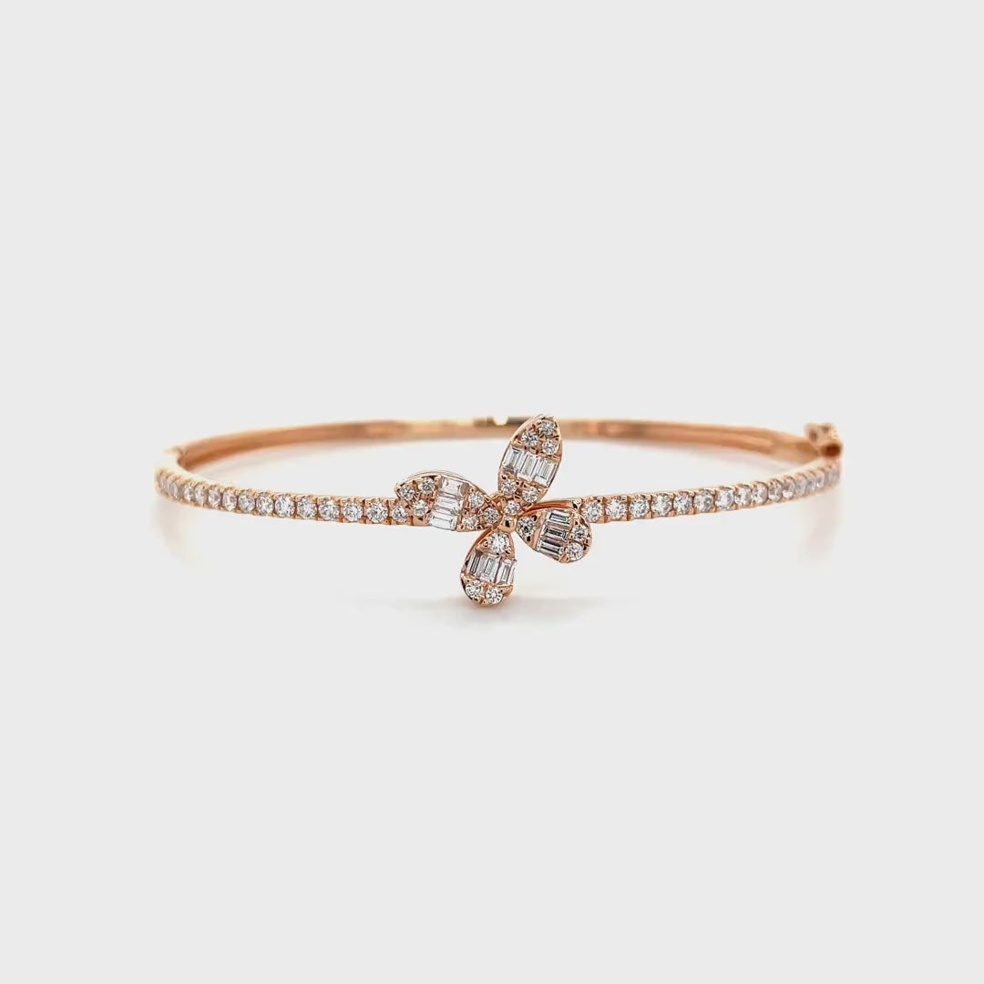 Half Eternity Sleek Bangle with Butterfly Diamonds House