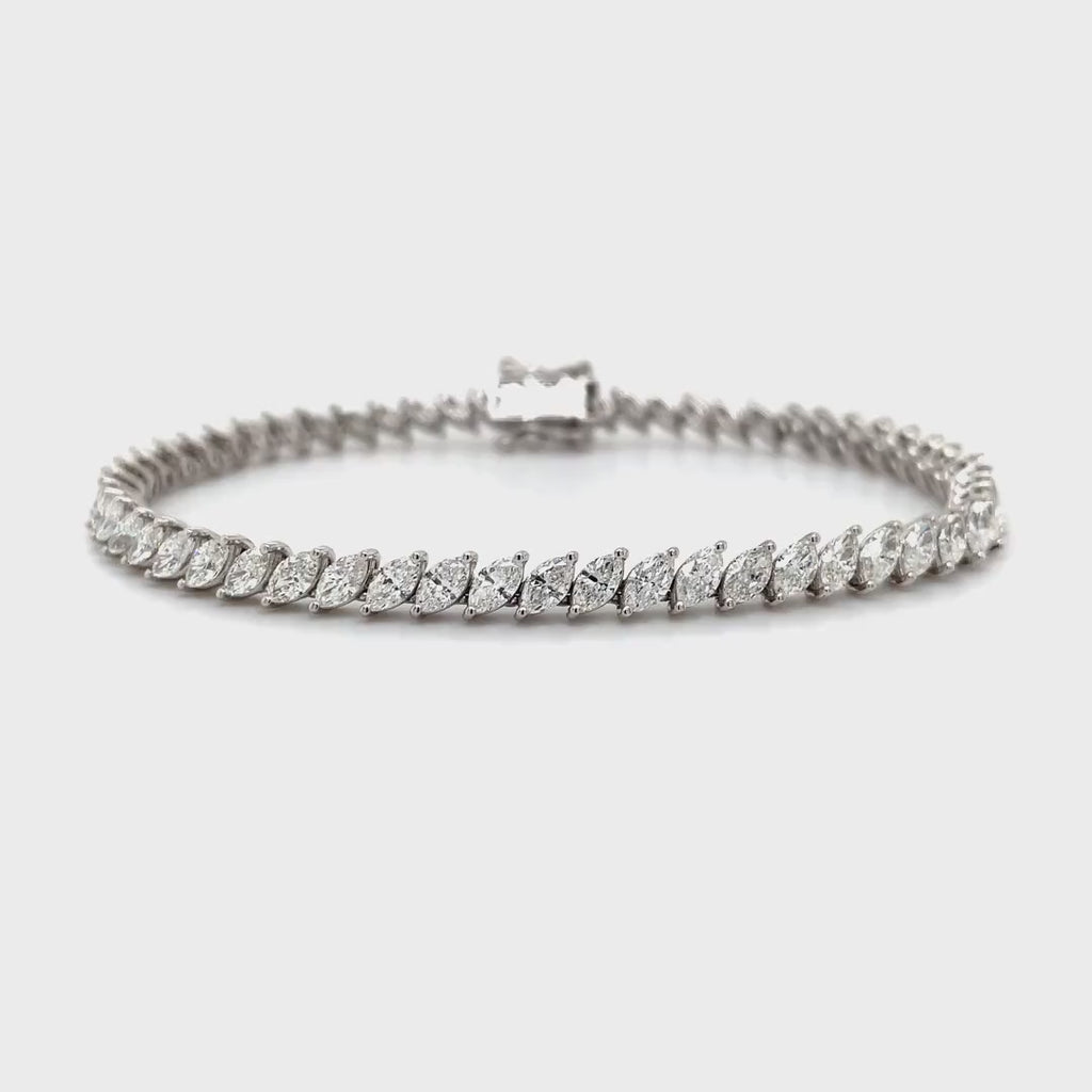 Classic Solitaire Tennis Marquise-Cut Diamond Bracelet 6.00 Ct Diamonds House