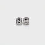 Square Baguette Diamond Stud Earrings Diamonds House