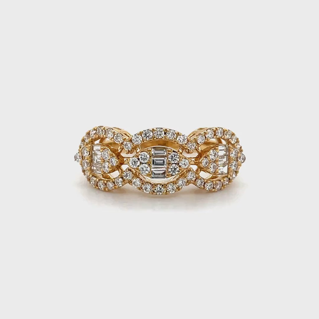 Triple Marquise-Shaped Cluster Diamond Ring Diamonds House