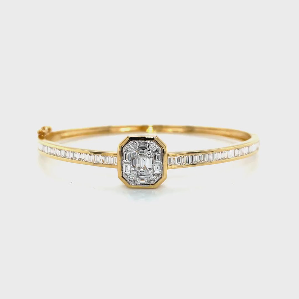 Half Eternity Bezel-Set Baguette Octagon Bangle Diamonds House