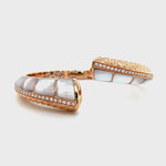 Diamond Open Cuff Bangle with Spiral Mother of Pearl Diamonds House