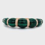 Sculpted Malachite with Diamond Bands Bangle Diamonds House