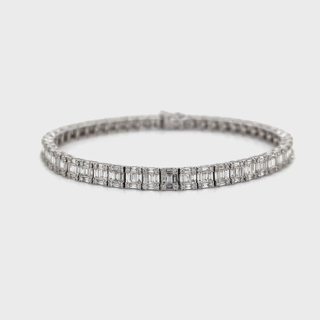 Baguette Diamond Cluster Tennis Bracelet 4.40 Ct Diamonds House