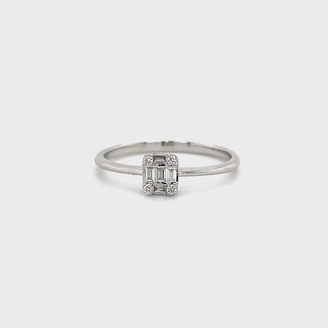 Square Baguette Diamond Ring in White Gold Diamonds House