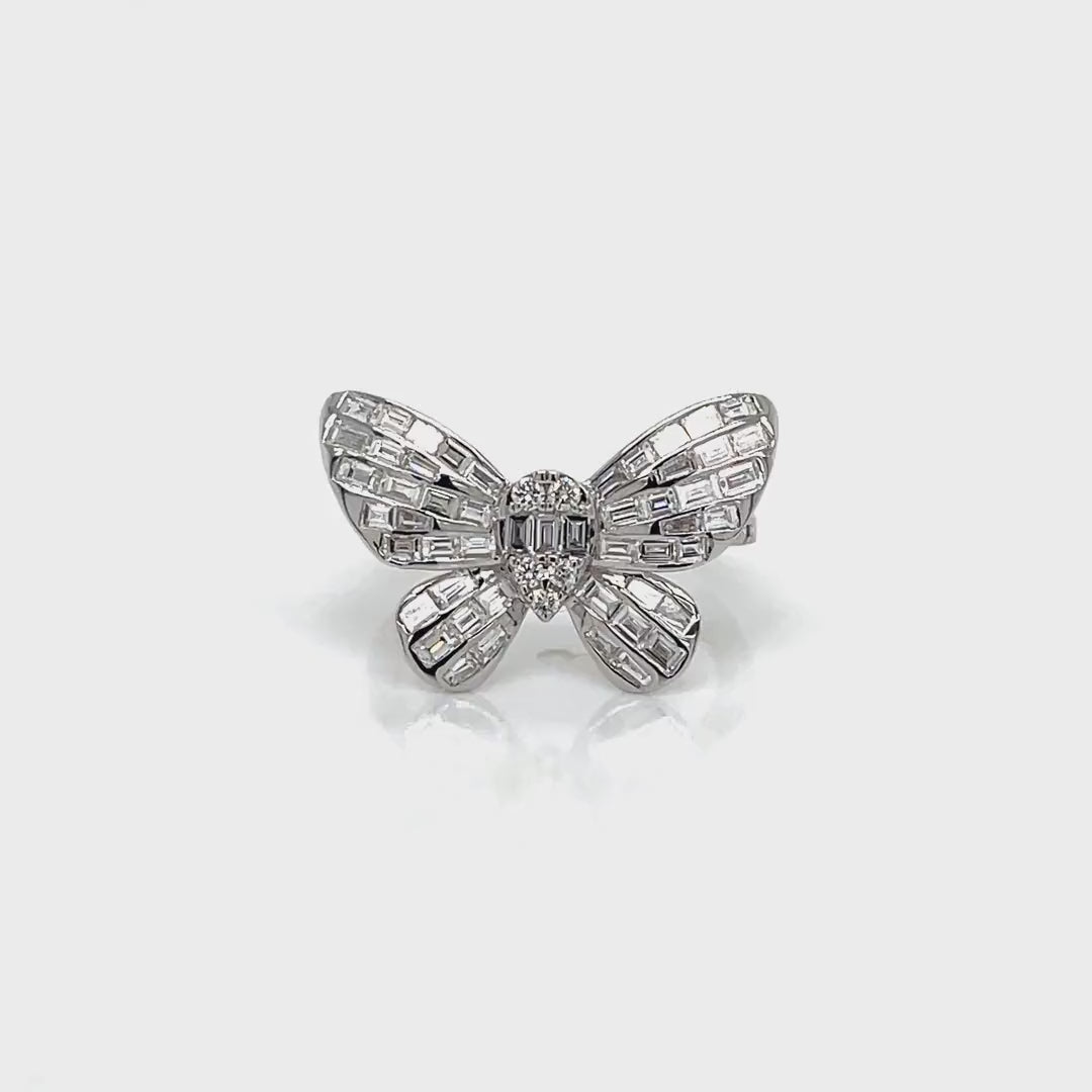 Fluttering Butterfly Baguette Diamond Ring Diamonds House