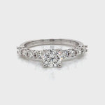 Half Eternity Solitaire Round Brilliant Diamond Engagement Ring 1.20 Ct Diamonds House