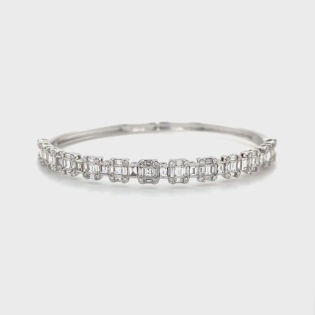 Sleek Baguette Diamond Clusters Bangle Diamonds House