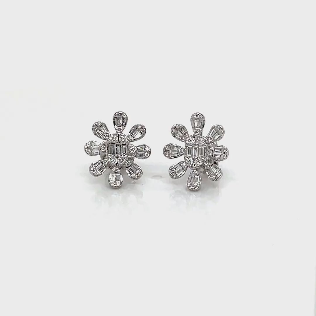 Floral Baguette Diamonds Earrings Diamonds House